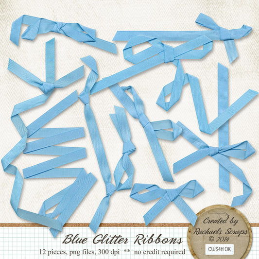 Blue Glitter Ribbons