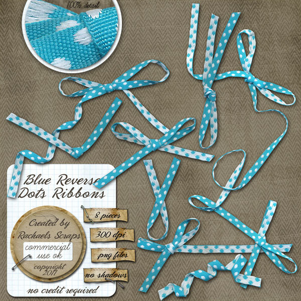 Blue Reverse Dots Ribbons