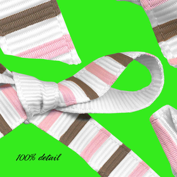 Brown and Pink Striped Ribbons