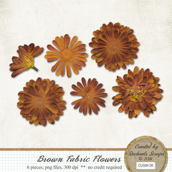 Brown Fabric Flowers