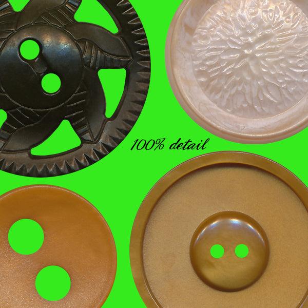 Retro Buttons in Brown & Tan