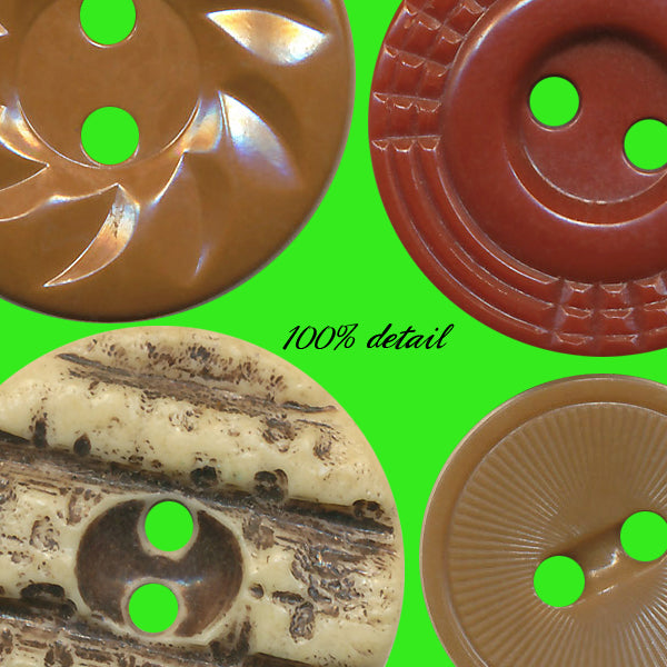 Retro Buttons in Brown & Tan