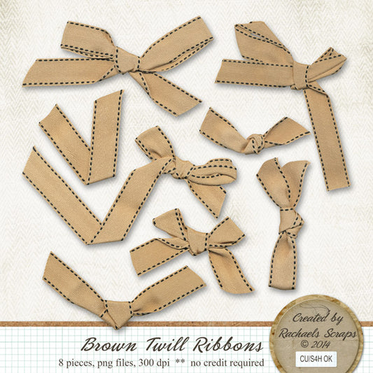 Brown Twill Ribbons