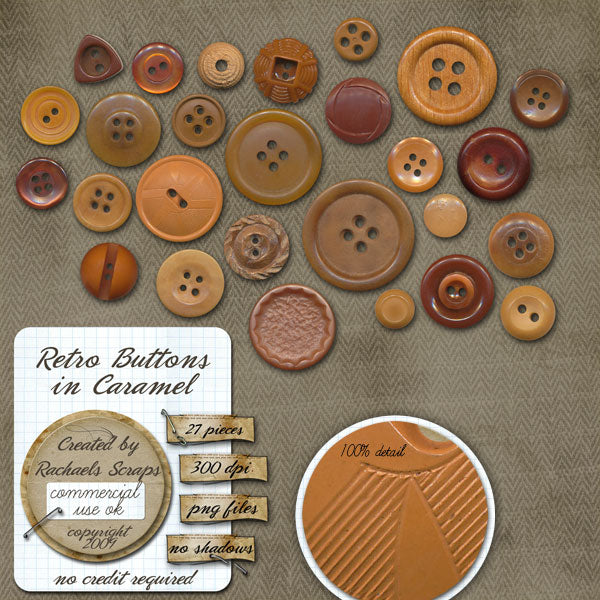 Retro Buttons in Caramel