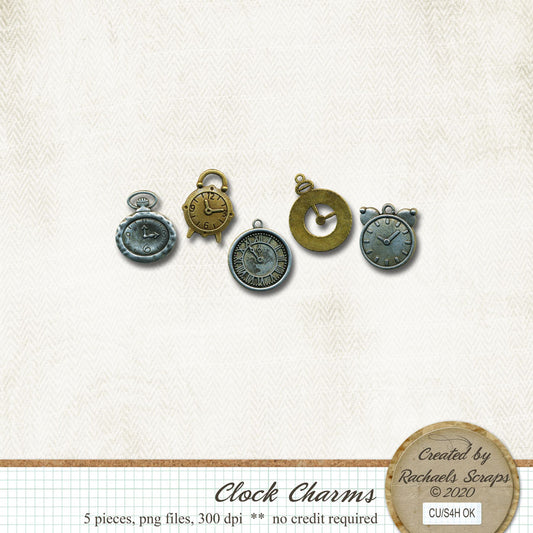 Clock Charm Set