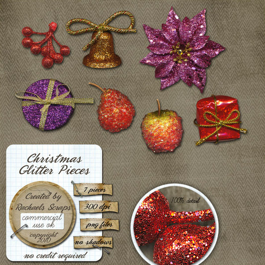 Christmas Glitter Pieces