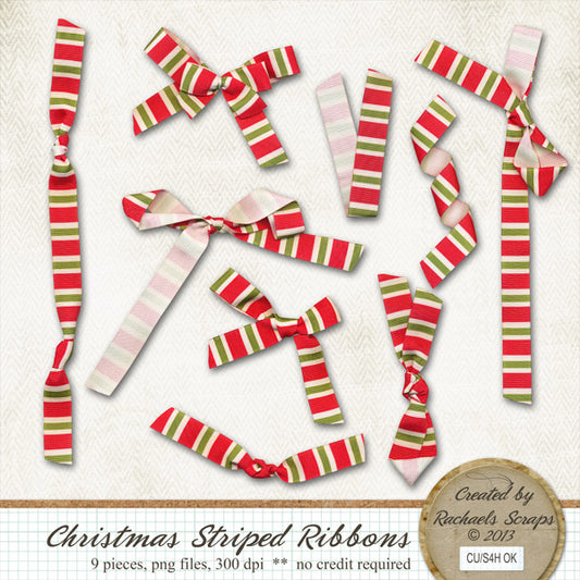 Christmas Striped Ribbons