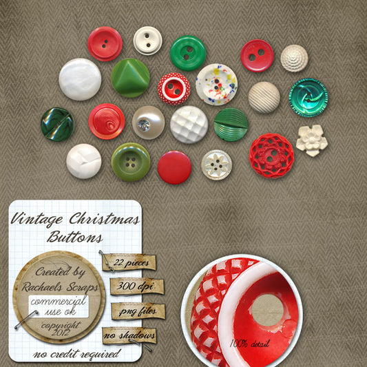 Vintage Christmas Buttons, Volume 01