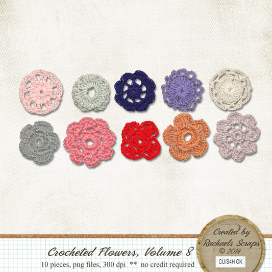 Crocheted Flowers, Volume 08