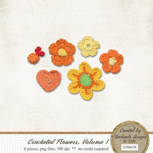 Crocheted Flowers, Volume 01