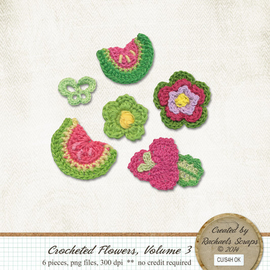 Crocheted Flowers, Volume 03