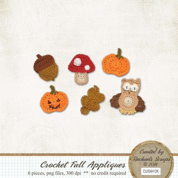 Crochet Fall Appliques, Volume 01