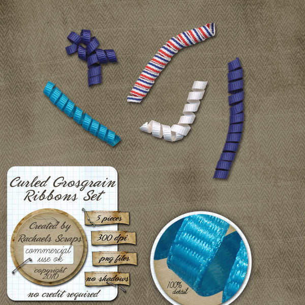 Curled Grosgrain Ribbons Set