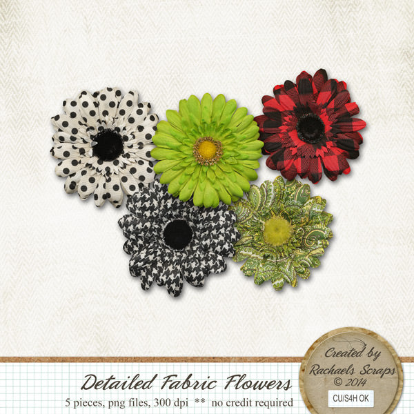 Detailed Fabric Flowers