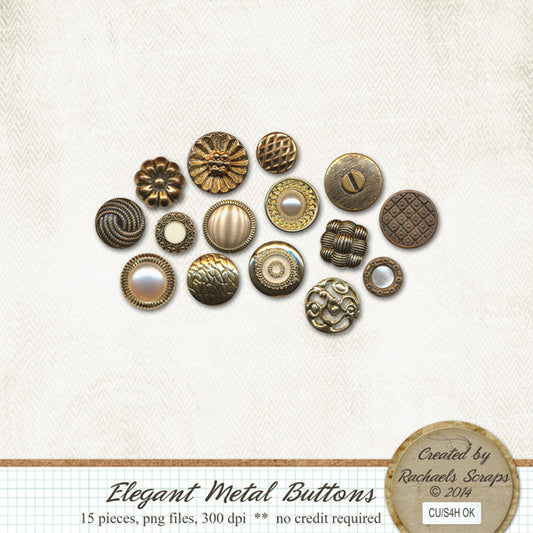 Elegant Metal Buttons