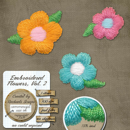 Embroidered Flowers, Volume 02