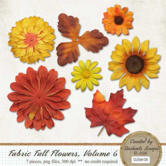 Fabric Fall Flowers, Volume 06