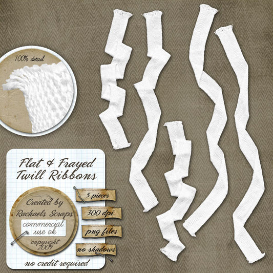 Flat & Frayed Twill Ribbons