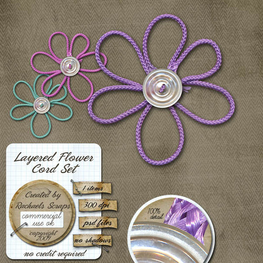 Flower Cord and Button Set