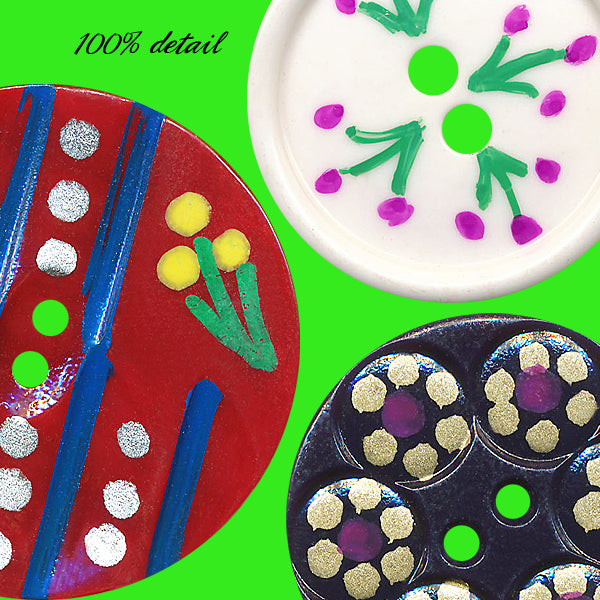 Funky Painted Vintage Buttons