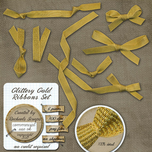 Glittery Gold Ribbon Set