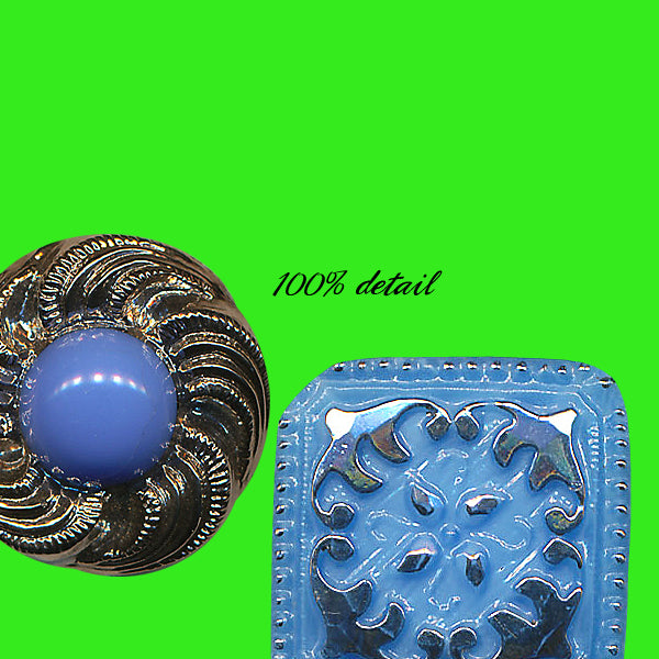 Green & Blue Glass Buttons