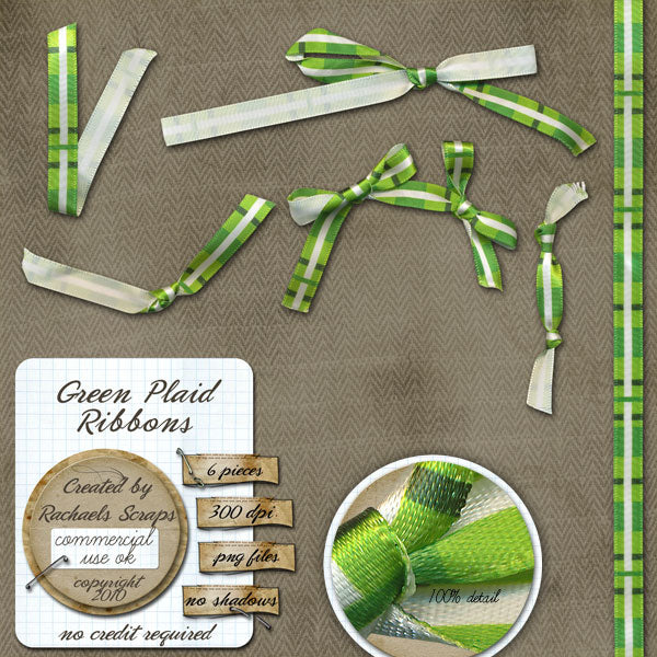 Green Plaid Ribbons