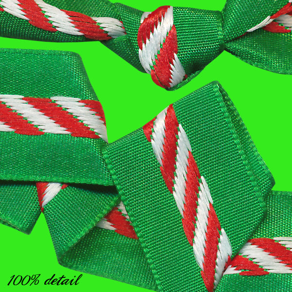 Green & Red Striped Ribbons