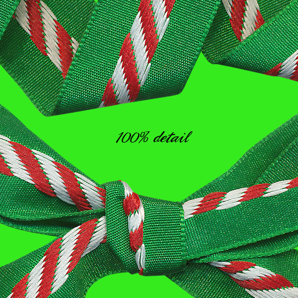 Green & Red Striped Ribbons