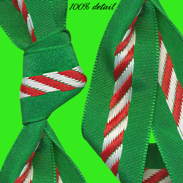 Green & Red Striped Ribbons