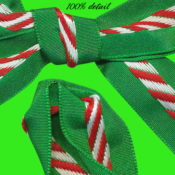 Green & Red Striped Ribbons