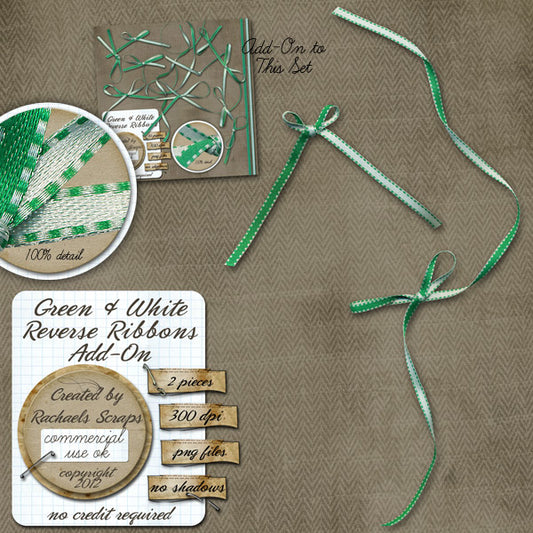 Green & White Reverse Ribbons Add On