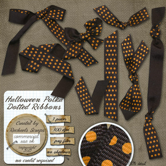 Halloween Polka Dotted Ribbons