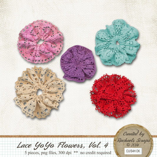 Lace YoYo Flowers, Volume 04