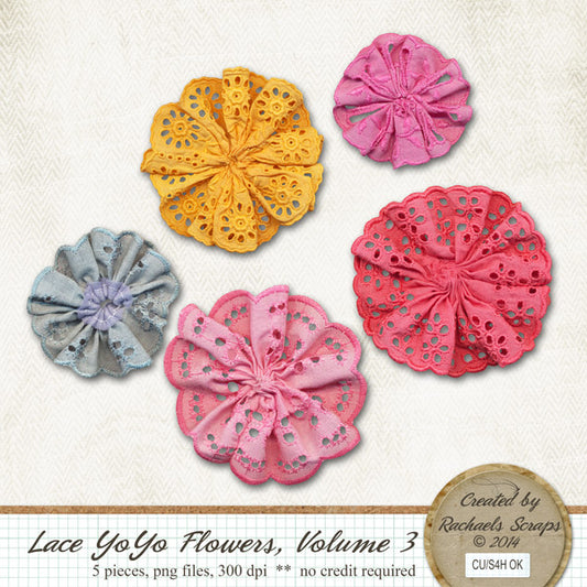 Lace YoYo Flowers, Volume 03