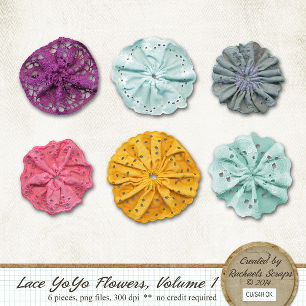 Lace YoYo Flowers, Volume 01