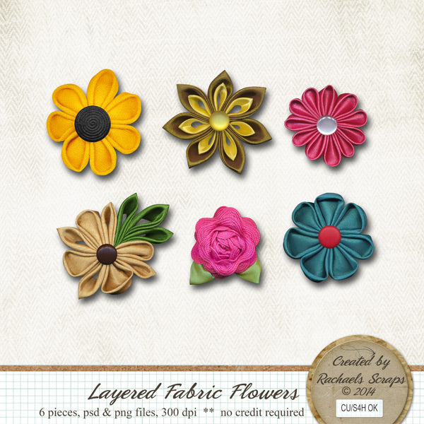 Layered Fabric Flowers