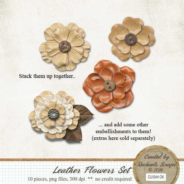 Leather Flower Set