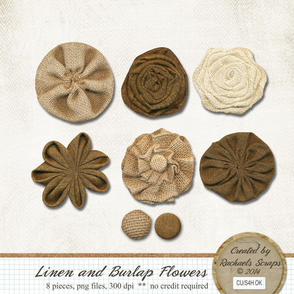 Linen and Burlap Flowers