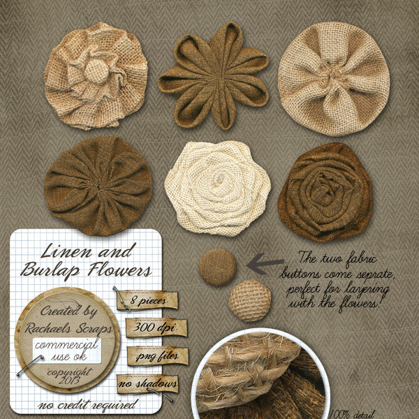 Linen and Burlap Flowers