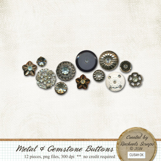 Metal & Gemstone Buttons