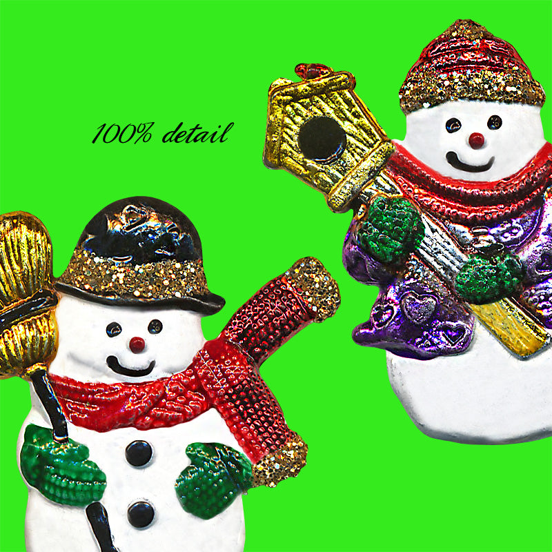 Vintage Metal Snowmen