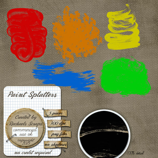 Paint Splatter Brushes (Brush Set and PNG)