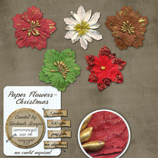 Paper Flowers- Christmas