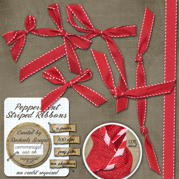 Peppermint Striped Ribbons