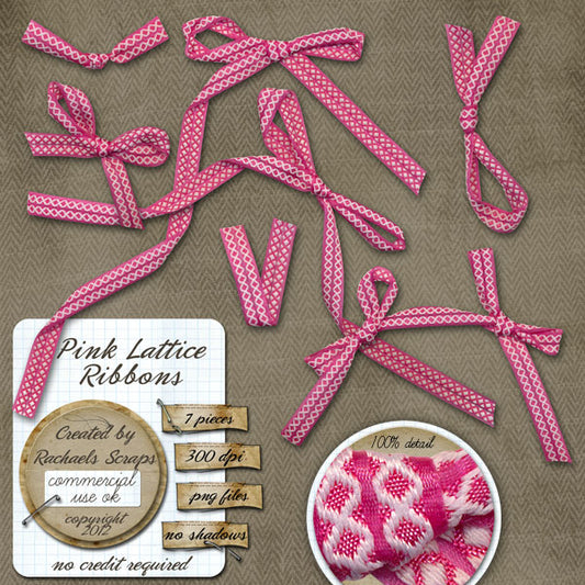 Pink Lattice Ribbons