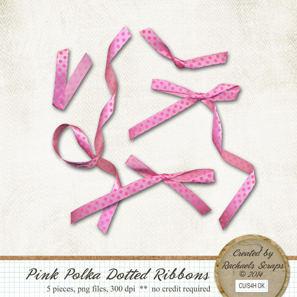 Pink Polka Dotted Ribbons