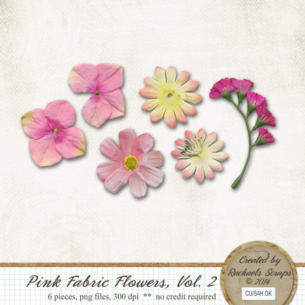 Pink Fabric Flowers, Volume 02