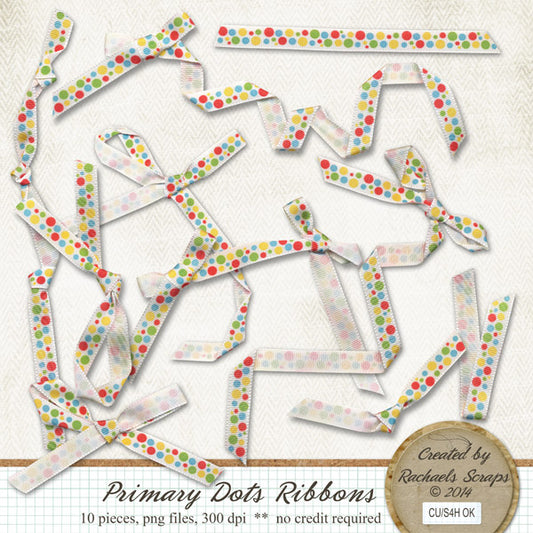 Primary Dots Ribbons