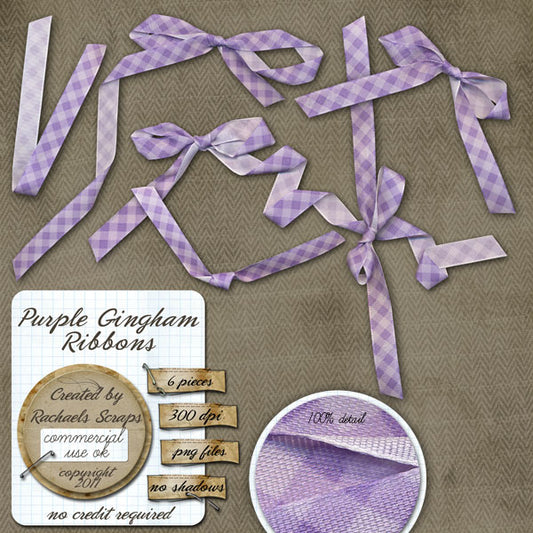 Purple Gingham Ribbons